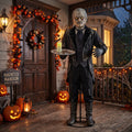 6' Animated Victorian Haunted Mansion The Phantom Butler Figure Music Lights Motion Sensor Halloween Home Decor Accent Yard Prop