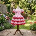 Hello Kitty Girls Personalized Custom Tiered Ruffle Dress Ribbon Trim Theme Cake Smash Birthday Party