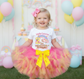 Hello Kitty & Friends Tutu Set Girls Personalized Custom Hot Pink Yellow Knots Tutu Outfit Dress Theme Cake Smash Birthday Party