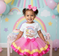 Hello Kitty & Friends Tutu Set Girls Personalized Custom Pink Gold Hot Pink Ribbon Trim Tutu Outfit Dress Theme Cake Smash Birthday Party