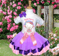 Hello Kitty Tutu Set Girls Personalized Custom Light Purple Pink Ribbon Trim Tutu Outfit Dress Theme Cake Smash Birthday Party