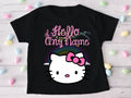 Hello Kitty Face Personalized Custom Black T-Shirt or Onesie Theme Cake Smash Party