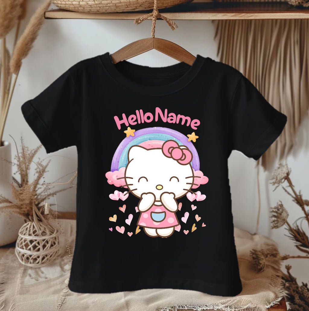 Hello Kitty Personalized Custom Black T-Shirt or Onesie Theme Cake Smash Party