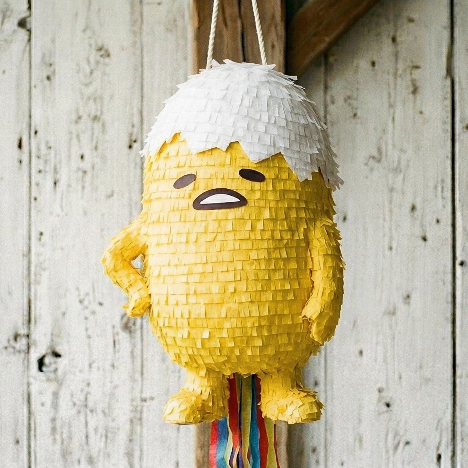 Premium Handmade 30-Inch Hello Kitty Gudetama Character Pull-String Piñata Table Decor Party Centerpiece