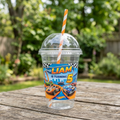(Pack of 6) Hot Wheels Custom Personalized Birthday Party 16 oz Cups with Dome Lids & Straws