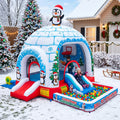 Play Bounce House Jumping Playhouse area with Slide and Ball Pit Christmas Penguin's Igloo Theme