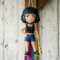Premium Handmade 30-Inch KPop Demon Hunters Huntrix Zoey Character Pull-String Piñata Table Decor Party Centerpiece