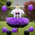 Hello Kitty Kuromi Tutu Set Girls Personalized Custom Purple Black Tutu Outfit Dress Theme Cake Smash Party