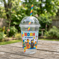 (Pack of 6) The Lego Movie Custom Personalized Birthday Party 16 oz Cups with Dome Lids & Straws
