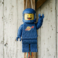 Premium Handmade 30-Inch Lego Movie Astronaut Benny Character Pull-String Piñata Table Decor Party Centerpiece