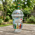 (Pack of 6) Lego Ninjago Custom Personalized Birthday Party 16 oz Cups with Dome Lids & Straws