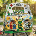 (Pack of 6) Lego Ninjago Ninja Custom Personalized Birthday Party Favor Gable Treat Boxes