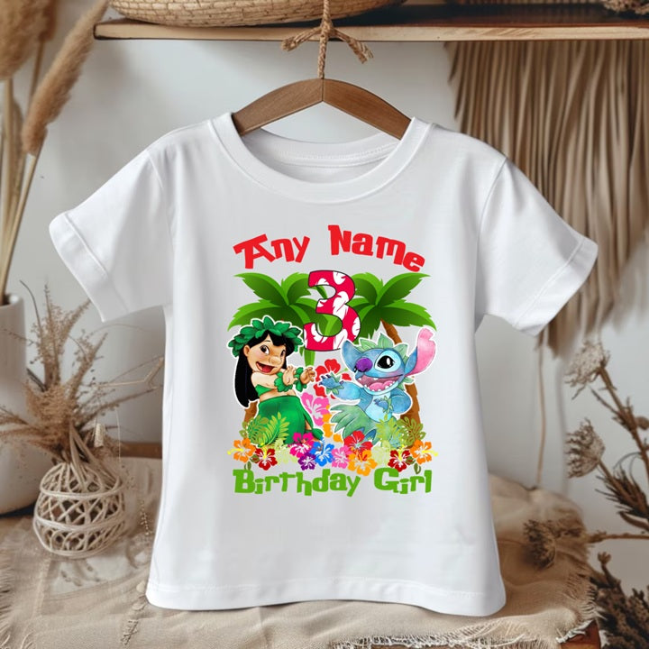Lilo and Stitch Personalized Custom White T-Shirt or Onesie Theme Cake Smash Birthday Party
