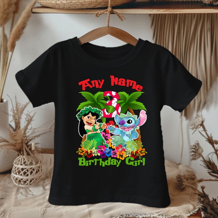 Lilo and Stitch Personalized Custom Black T-Shirt or Onesie Theme Cake Smash Birthday Party