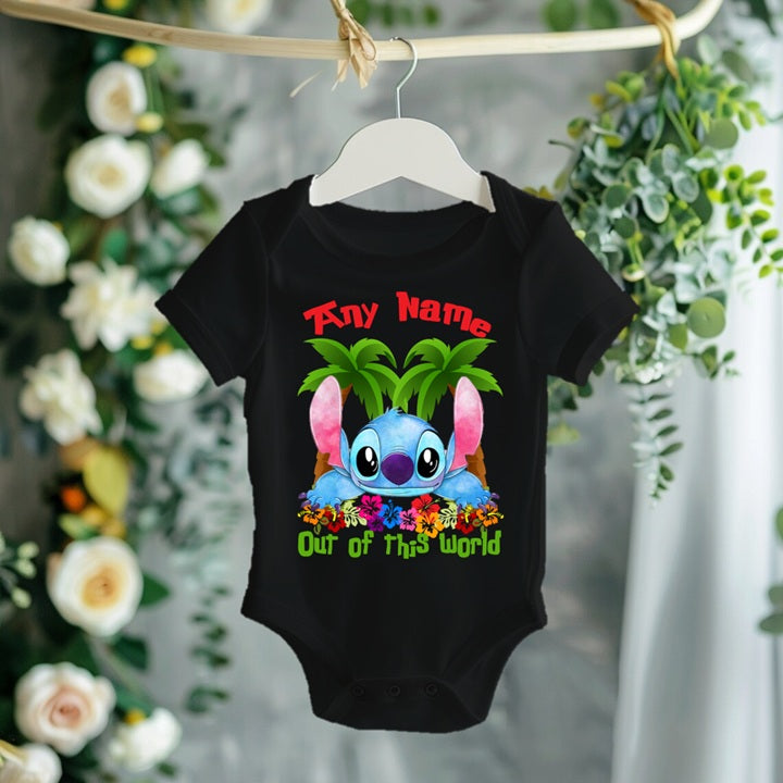 Stitch Personalized Custom Black T-Shirt or Onesie Theme Cake Smash Party