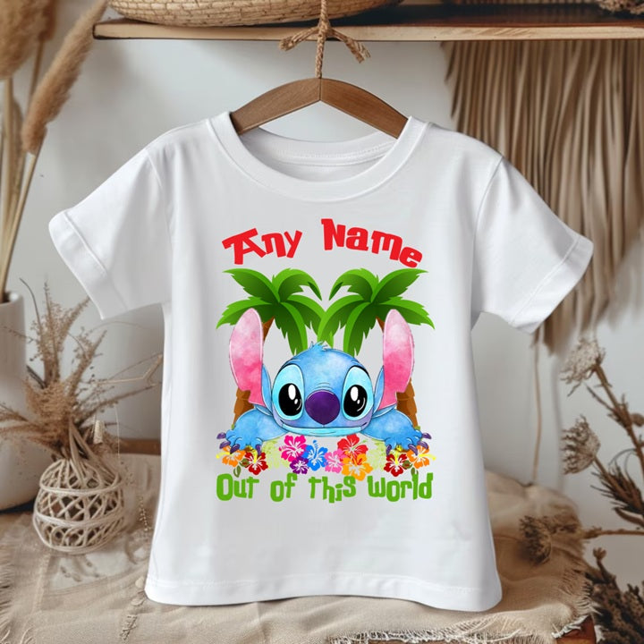 Stitch Personalized Custom White T-Shirt or Onesie Theme Cake Smash Party