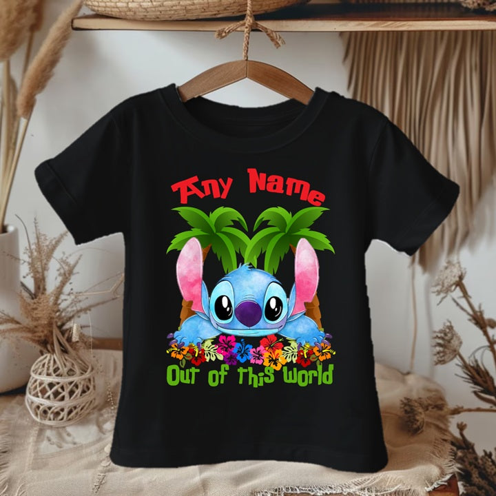 Stitch Personalized Custom Black T-Shirt or Onesie Theme Cake Smash Party