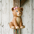 Premium Handmade 30-Inch Cute Little Lioness Character Pull-String Piñata Table Decor Party Centerpiece