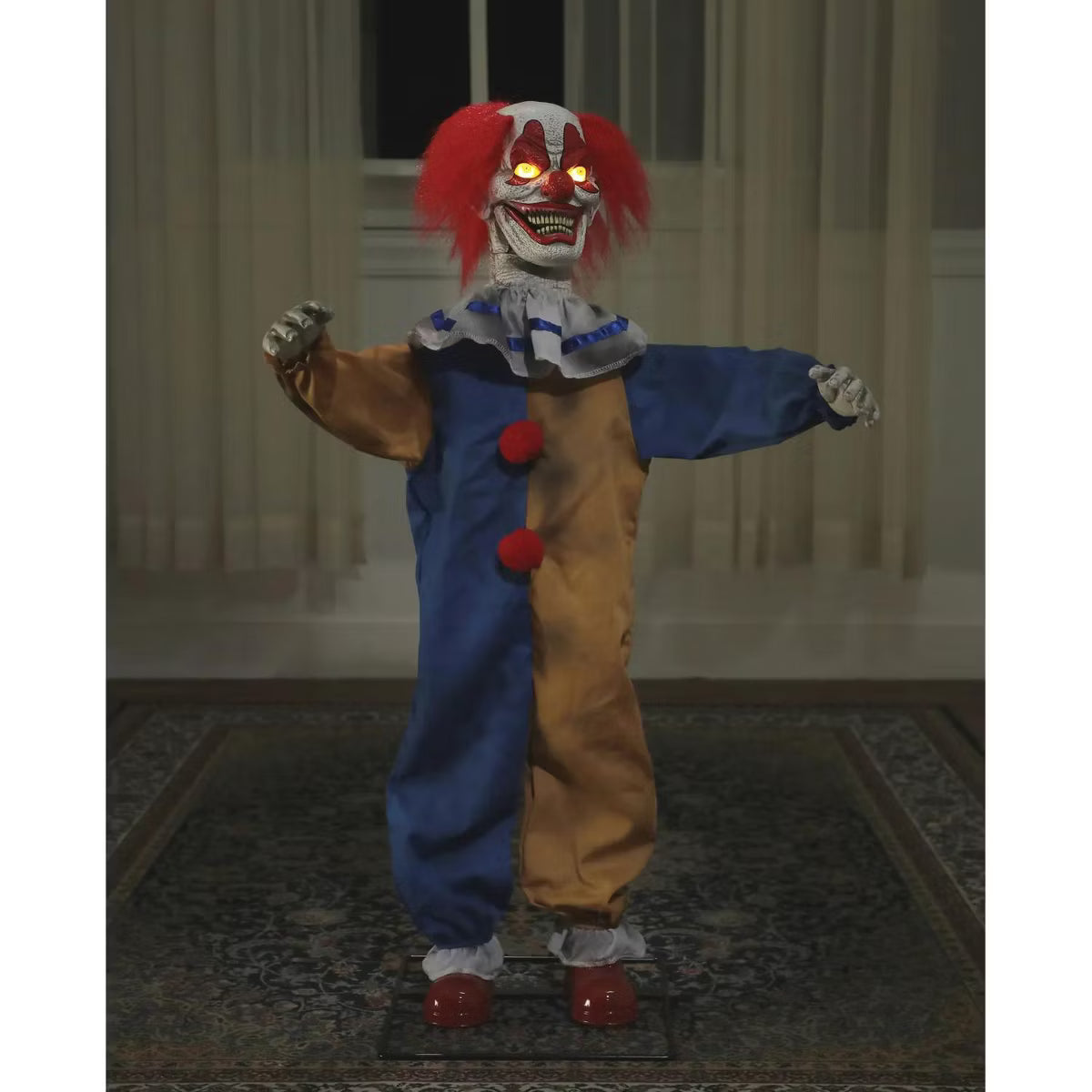 4.7' Creepy Animated Big Top Circus Little Clown Halloween Home Decor Accent Yard Prop