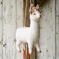 Premium Handmade 30-Inch Llama Girl Character Pull-String Piñata Table Decor Party Centerpiece