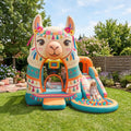 Play Bounce House Jumping Playhouse area with Slide and Ball Pit Boho Bohemian Llama's Head Castle Theme