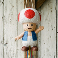 Premium Handmade 30-Inch Super Mario Toad Character Pull-String Piñata Table Decor Party Centerpiece
