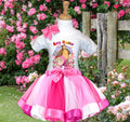 Masha and The Bear Tutu Set Girls Personalized Custom Hot Pink White Pink Ribbon Tutu Outfit Dress Theme Cake Smash Party
