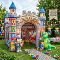 Medieval Knight & Dragon Theme Premium 10' x 10' Birthday House Inflatable Blow Up Walk-Through Archway Experience Decor Prop