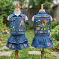 Personalized Custom Name Minecraft Denim Vest & Skirt Set Birthday Party Cake Smash Gift