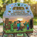 (Pack of 6) Minecraft Custom Personalized Birthday Party Favor Gable Treat Boxes
