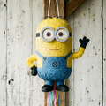Premium Handmade 30-Inch Minions Dave Character Pull-String Piñata Table Decor Party Centerpiece