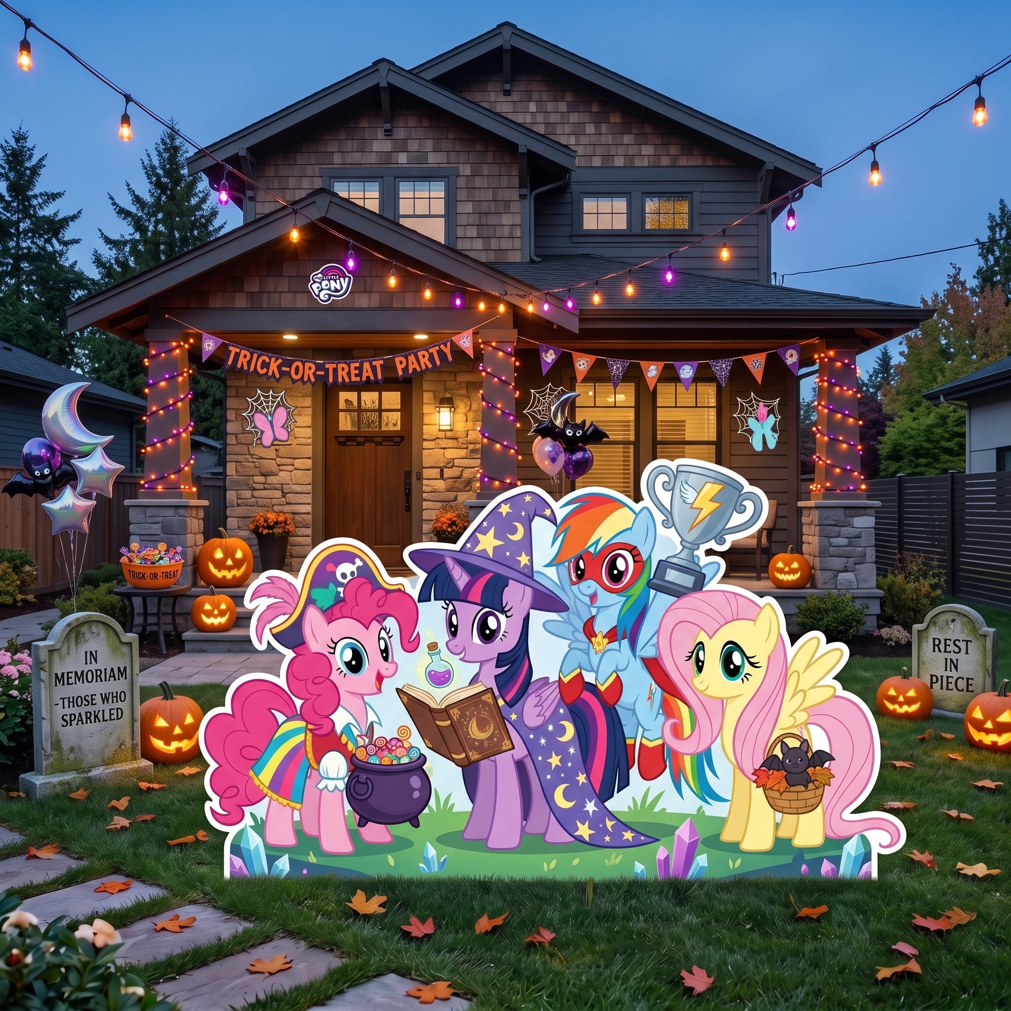 Life Size My Little Pony Halloween Character Premium Freestanding Cutouts Yard Sign Decor Party Prop