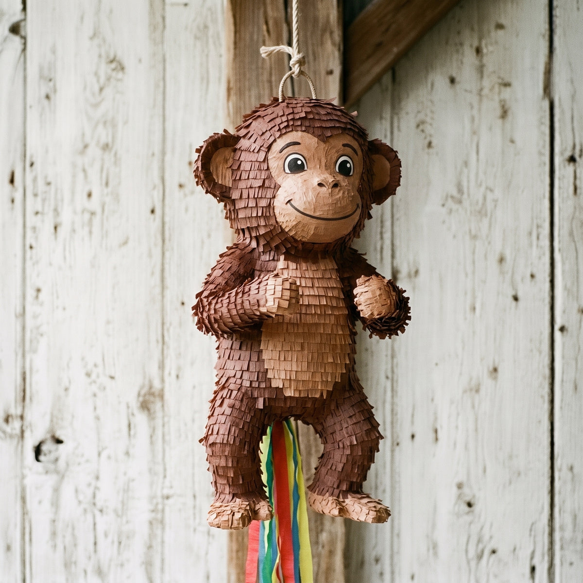Premium Handmade 30-Inch Silly Little Monkey Boy Character Pull-String Piñata Table Decor Party Centerpiece