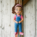 Premium Handmade 30-Inch Ms Rachel Character Pull-String Piñata Table Decor Party Centerpiece