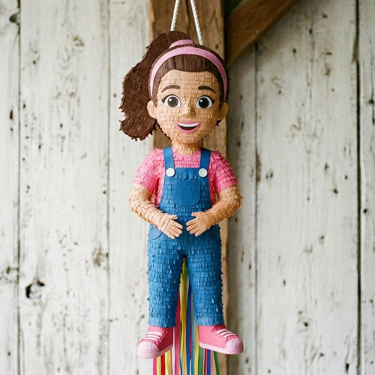 Premium Handmade 30-Inch Ms Rachel Character Pull-String Piñata Table Decor Party Centerpiece