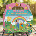 (Pack of 6) Ms Rachel Custom Personalized Birthday Party Favor Gable Treat Boxes