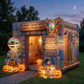 Mummy's Tomb Ancient Crypt Theme Premium 10' x 10' Halloween Haunted House Inflatable Blow Up Walk-Through Archway Experience Decor Prop