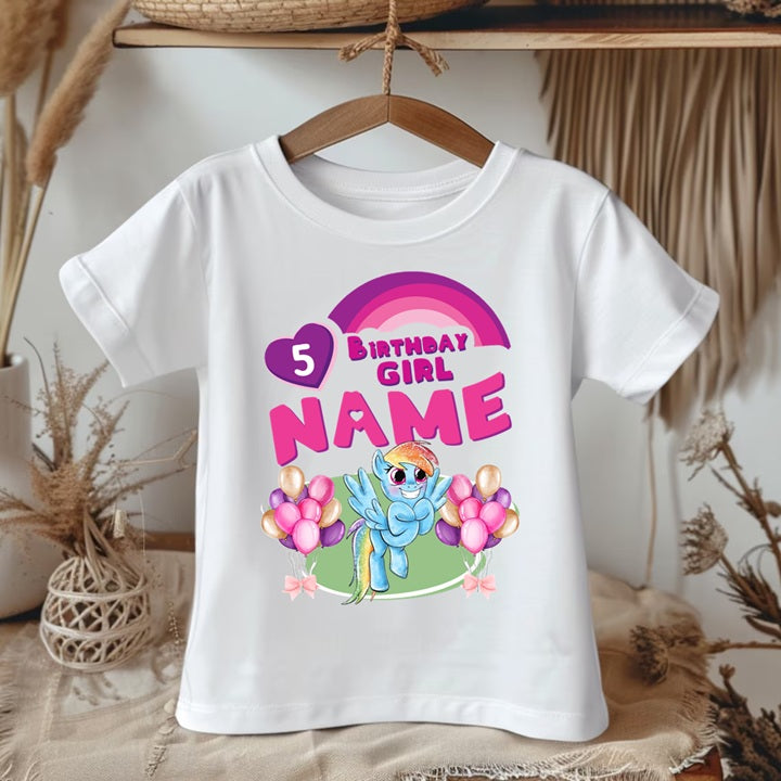 My Little Pony Rainbow Dash Personalized Custom White Family T-Shirt or Onesie Pack Theme Cake Smash Birthday Party
