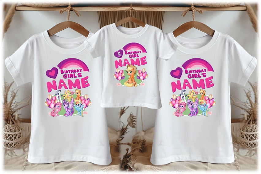My Little Pony Applejack Personalized Custom White Family T-Shirt or Onesie Pack Theme Cake Smash Birthday Party