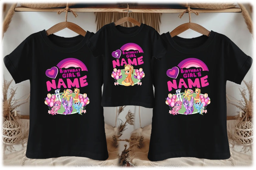 My Little Pony Applejack Personalized Custom Black Family T-Shirt or Onesie Pack Theme Cake Smash Birthday Party