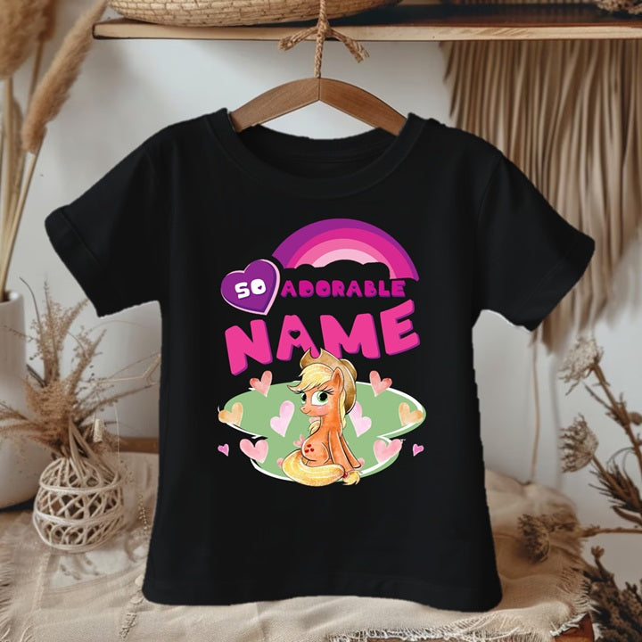 My Little Pony Applejack Personalized Custom Black T-Shirt or Onesie Theme Cake Smash Party