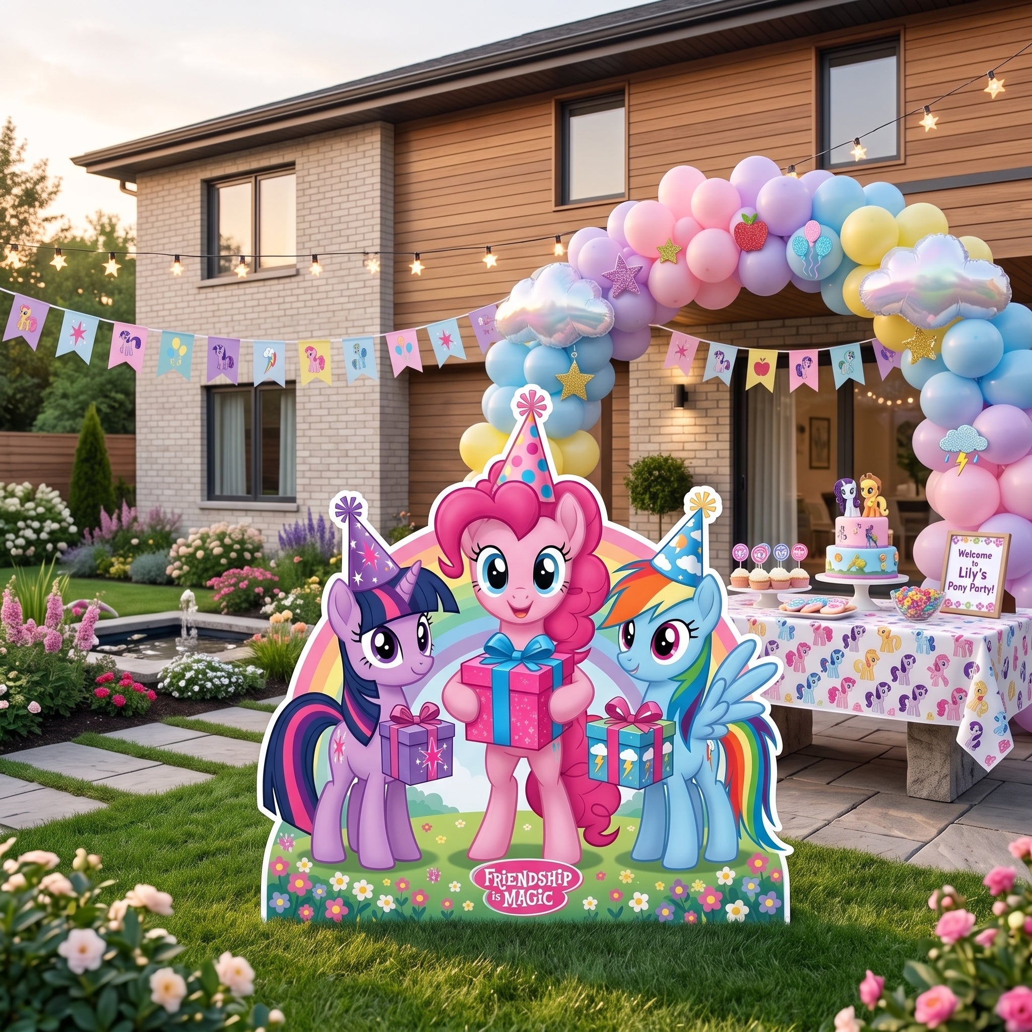 Life Size My Little Pony Character Premium Freestanding Cutouts Yard Sign Decor Party Prop