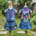 Personalized Custom Name My Little Pony Denim Vest & Skirt Set Birthday Party Cake Smash Gift