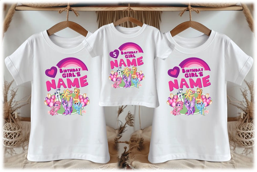 My Little Pony Personalized Custom White Family T-Shirt or Onesie Pack Theme Cake Smash Birthday Party