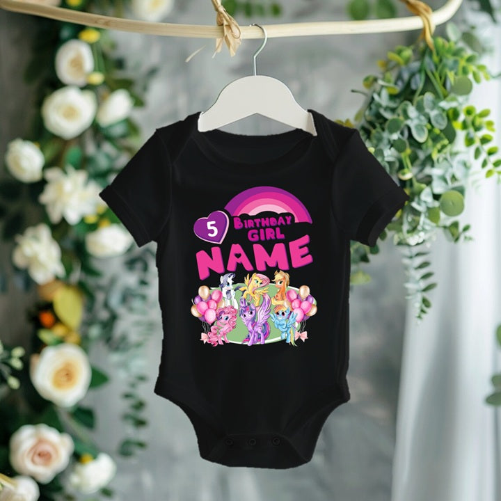My Little Pony Personalized Custom Black Family T-Shirt or Onesie Pack Theme Cake Smash Birthday Party