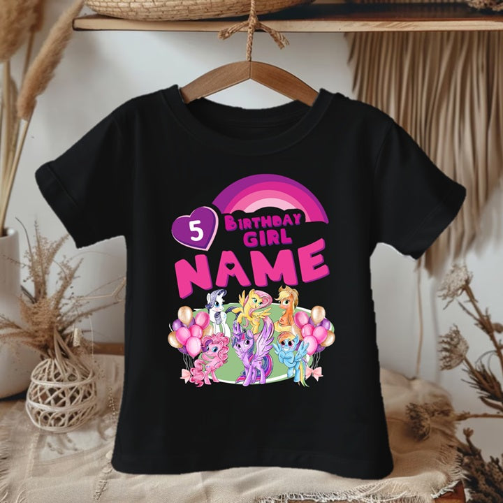 My Little Pony Personalized Custom Black Family T-Shirt or Onesie Pack Theme Cake Smash Birthday Party