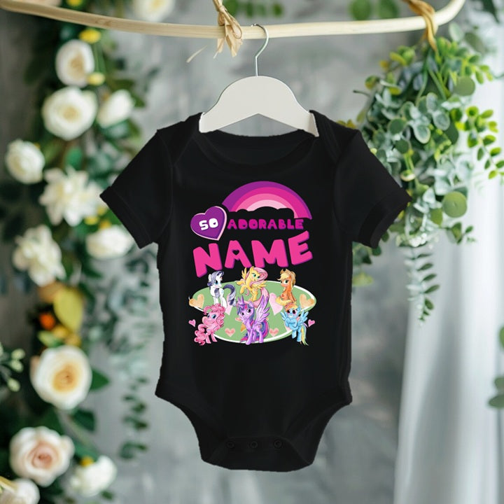 My Little Pony Personalized Custom Black T-Shirt or Onesie Theme Cake Smash Party
