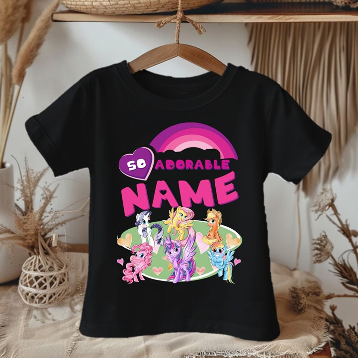 My Little Pony Personalized Custom Black T-Shirt or Onesie Theme Cake Smash Party