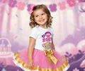 My Little Pony Fluttershy Tutu Set Girls Personalized Custom Pink Gold White Ribbon Trim Tutu Outfit Dress Theme Cake Smash Birthday Party