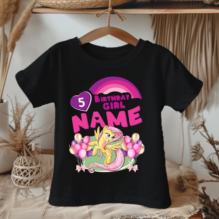 My Little Pony Fluttershy Personalized Custom Black Family T-Shirt or Onesie Pack Theme Cake Smash Birthday Party
